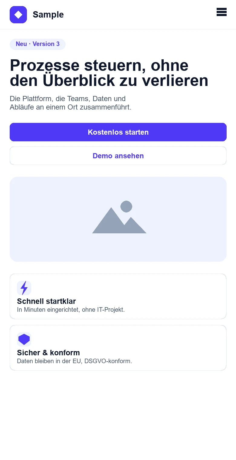 Screenshot von sample.perfdelta.com (Mobil) aus dem Website Speed Test